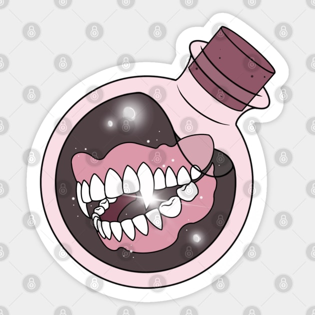 Vampire Dentures Sticker by Twistedcauldrons 